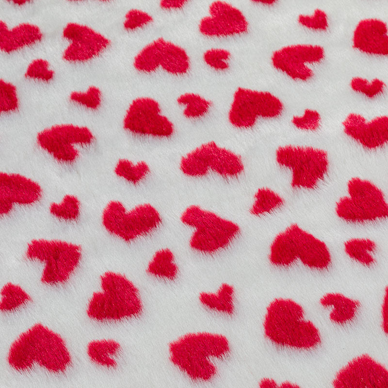21HD0222-1 red heart shape jacquard faux fur