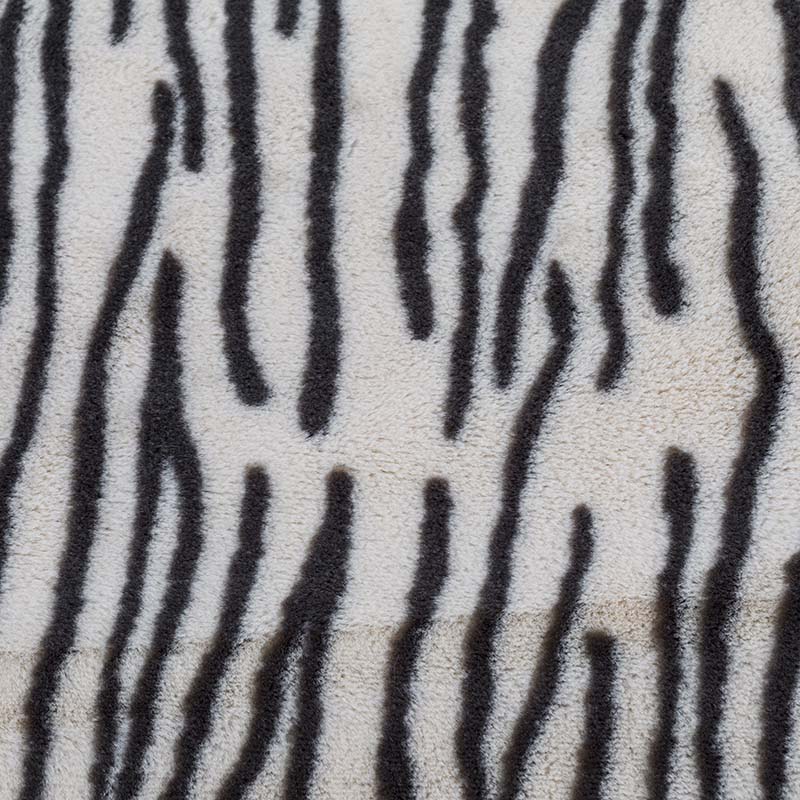Warp Knitted Zebra Print Jacquard Faux Lamb Fur