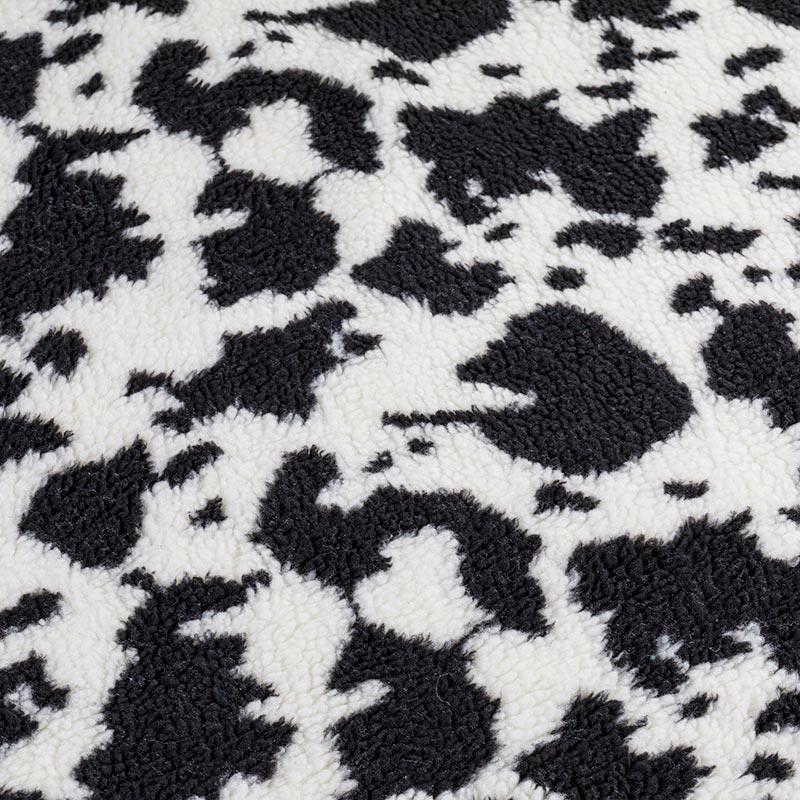 21H0701-7 black cow pattern jacquard fur lamb fur