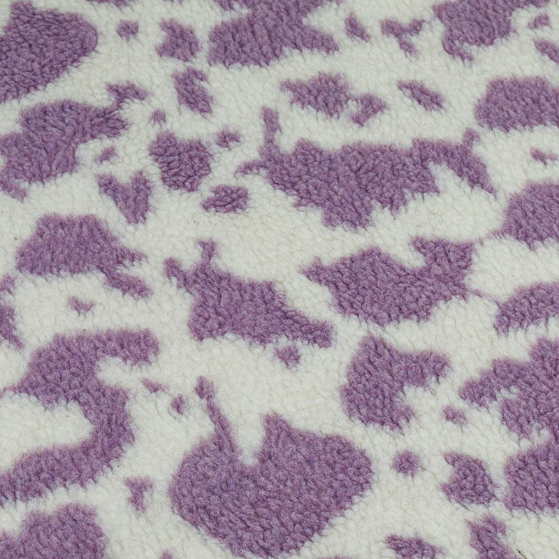 21H0715-2 purple camouflage jacquard faux lamb fur