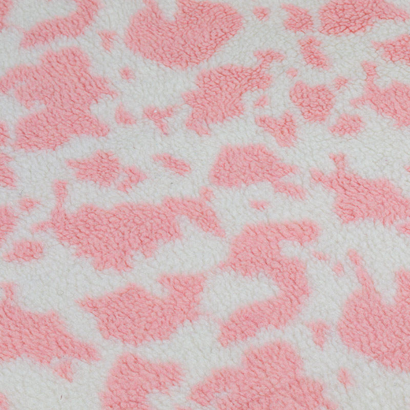 21H0715-3 pink camouflage jacquard fur polyetser fur