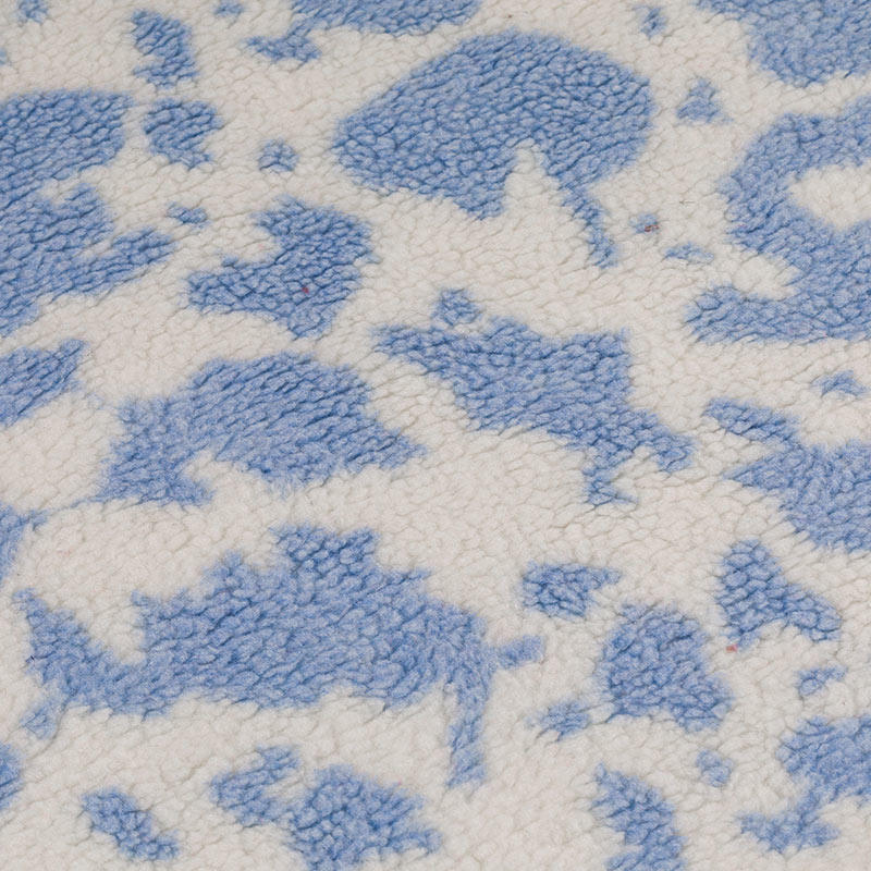 21H0715-4 blue camouflage jacquard faux lamb fur