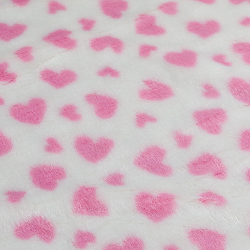 21HD0523-3 pink heart shape fur jacquard fur