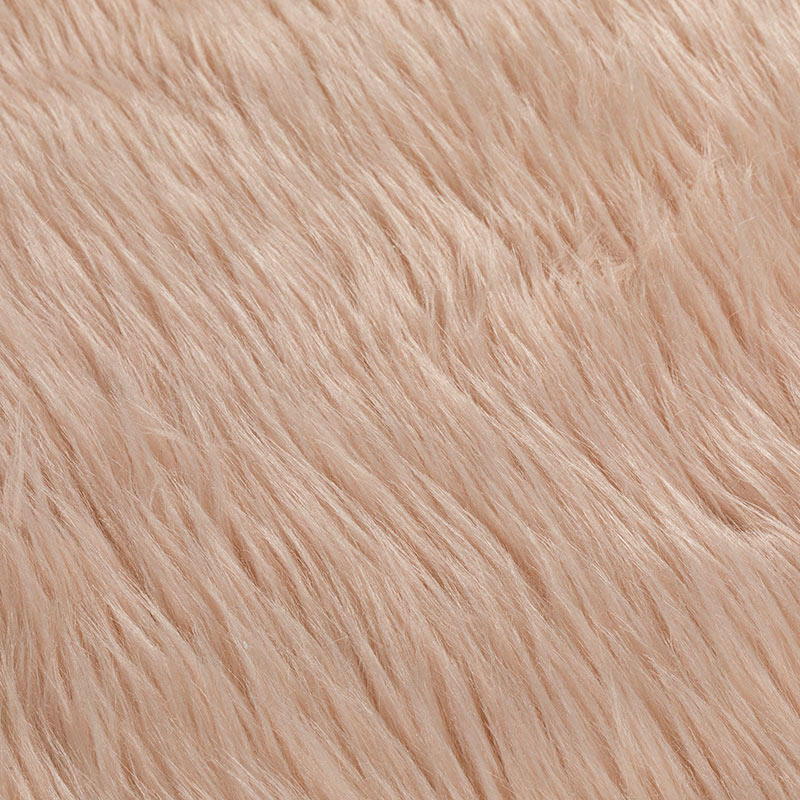 21HD0626-4 pink curly long pile plain fur fabric