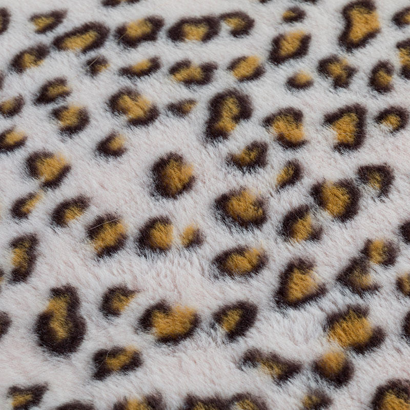 21HP0005 leopard printed rabbit fur polyester fur