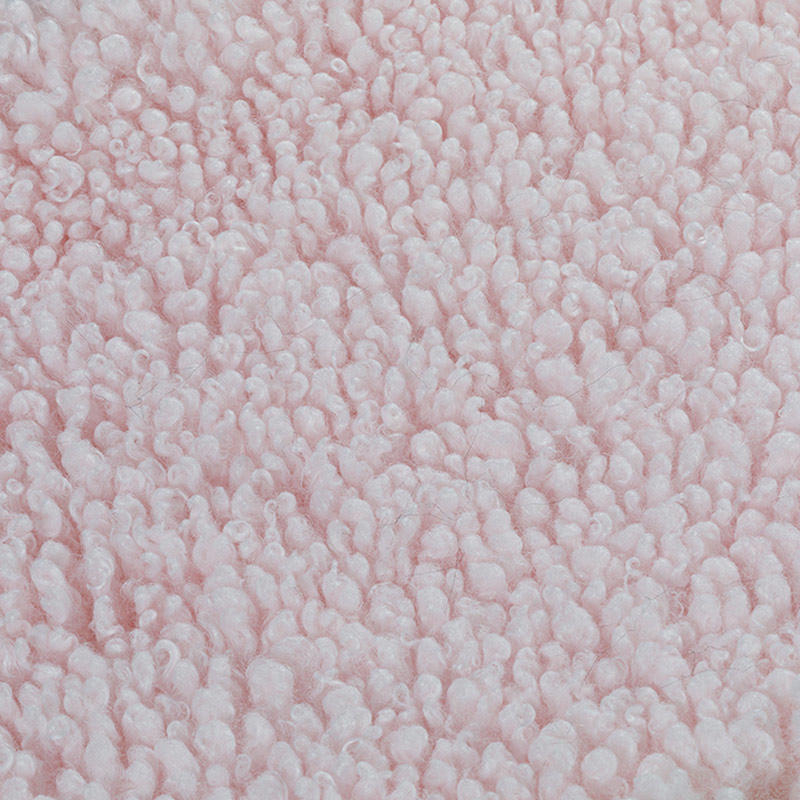 21HP0012 pink curly polyester fur fabric