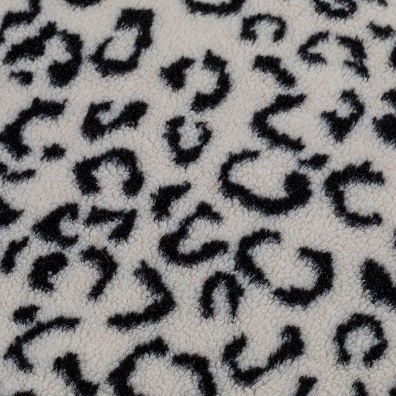19HD0427-12 Leopard Circle Jacquard Faux Lamb Fur