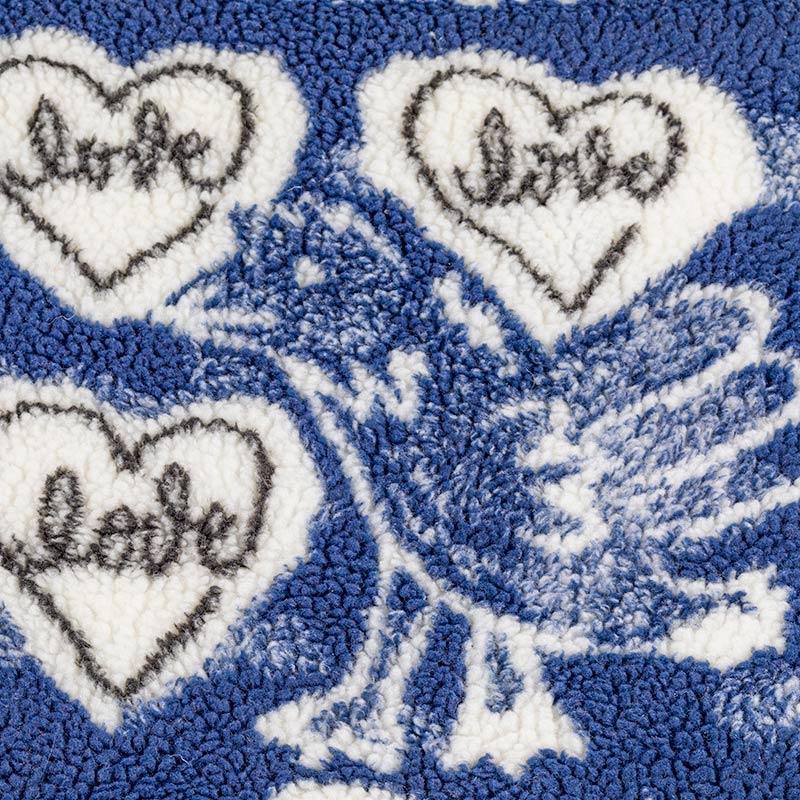21H0529-5 Blue Love Jacquard Faux Lamb Fur