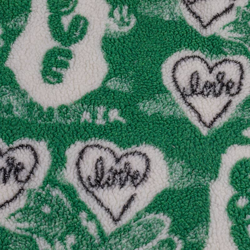 21H0529-7 green sweet-heart jaquard faux lamb fur