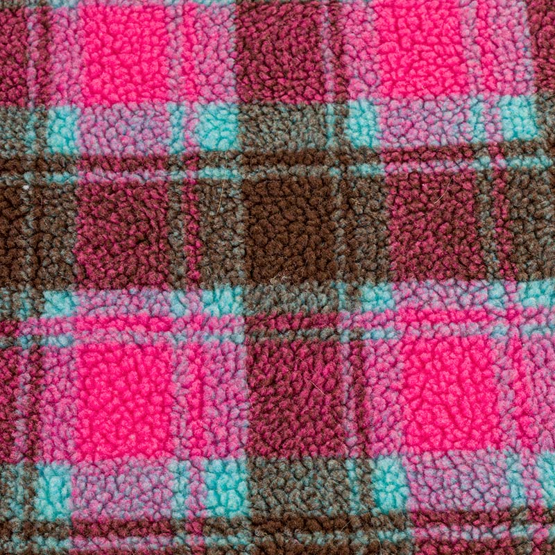 21H0713-7 tartan design fake lamb fur